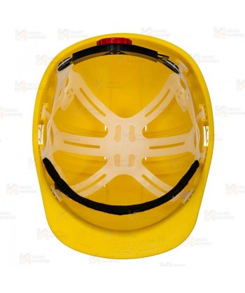 Casco de seguridad Expertline con ruleta color amarillo