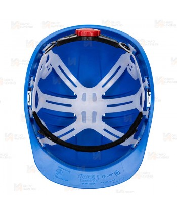 Casco de seguridad Expertline con ruleta color azul