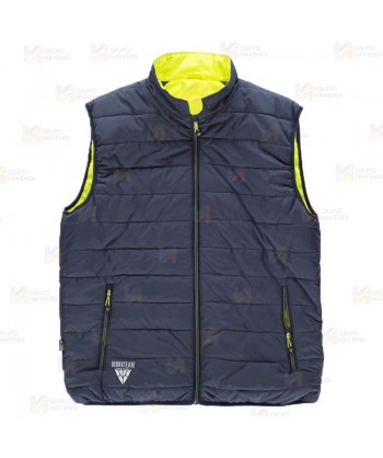 Chaleco acolchado reversible bicolor alta visibilidad con cinta segmentada
