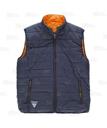 Chaleco acolchado reversible bicolor alta visibilidad con cinta segmentada