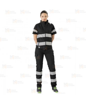 Chaleco softshell negro con cintas reflectantes segmentadas