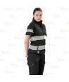Chaleco softshell negro con cintas reflectantes segmentadas