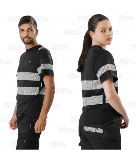 Camiseta transpirable con cintas reflectantes segmentadas