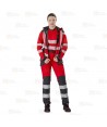 Parka ligera de softshell gris/rojo  con cintas reflectantes segmentadas