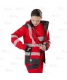 Parka ligera de softshell gris/rojo  con cintas reflectantes segmentadas