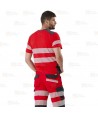Bermudas con cintas reflectantes segmentadas color rojo y gris