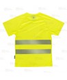 Camiseta alta visibilidad clase 2 de manga corta con cintas segmentadas