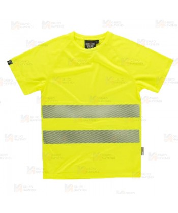 Camiseta alta visibilidad clase 2 de manga corta con cintas segmentadas