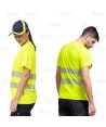 Camiseta alta visibilidad clase 2 de manga corta con cintas segmentadas