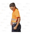 Camiseta bicolor de alta visibilidad clase 2 de manga corta color naranja flúor con cintas segmentadas