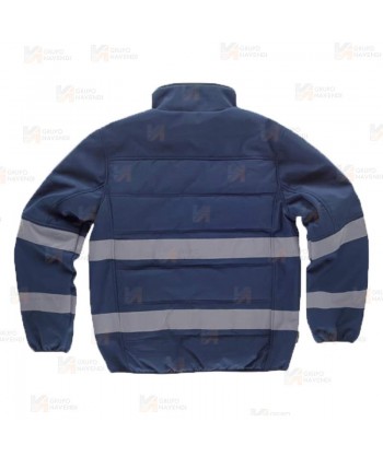 Cazadora softshell bicolor acolchada de alta visibilidad