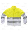 Parka bicolor acolchado de alta visibilidad para industria alimentaria