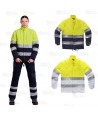 Parka bicolor acolchado de alta visibilidad para industria alimentaria
