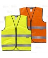 Chaleco económico de alta visibilidad clase 2 con cremallera color naranja flúor