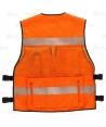 Chaleco paramédico de rejilla con cintas reflectantes color naranja flúor