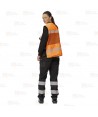Chaleco paramédico de rejilla con cintas reflectantes color naranja flúor