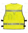 Chaleco paramédico de rejilla con cintas reflectantes color amarillo flúor
