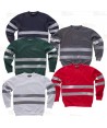 Sudadera de felpa cuello redondo con cintas reflectantes