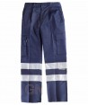 Pantalones multibolsillos con cintas reflectantes marino
