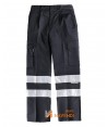 Pantalones multibolsillos con cintas reflectantes color negro