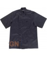 Chaqueta de cocina de manga corta con botones negra