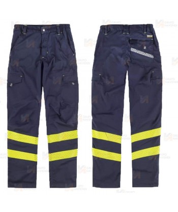 Pantalones multibolsillos con cintas reflectantes segmentadas diseño "Slim Fit"