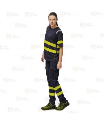 Pantalones multibolsillos con cintas reflectantes segmentadas diseño "Slim Fit"