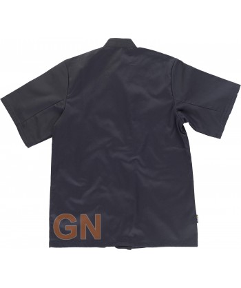 Chaqueta de cocina de manga corta con botones negra