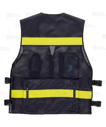 Chaleco paramédico de rejilla con cintas reflectantes segmentadas