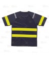 Camiseta transpirable con cintas reflectantes segmentadas amarillas