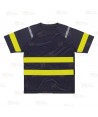 Camiseta transpirable con cintas reflectantes segmentadas amarillas