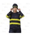 Camiseta transpirable con cintas reflectantes segmentadas amarillas