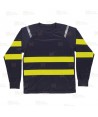 Camiseta transpirable con cintas reflectantes segmentadas amarillas