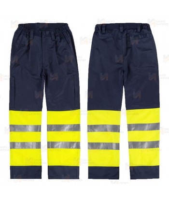 Pantalón bicolor de alta visibilidad antiestático y protección química