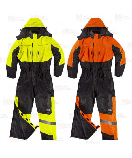 Buzo bicolor, impermeable para bajas temperaturas