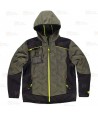 Chaqueta Softshell acolchado bicolor, con capucha