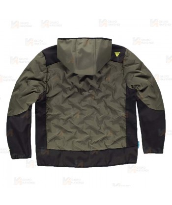 Chaqueta Softshell acolchado bicolor, con capucha