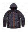 Chaqueta Softshell acolchado bicolor, con capucha