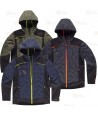Chaqueta Softshell acolchado bicolor, con capucha