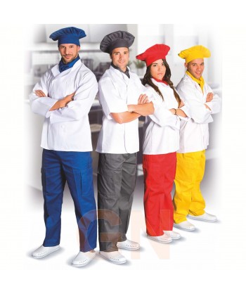 Chaqueta de cocina unisex de manga larga blanca