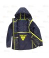 Chaqueta Softshell acolchado bicolor, con capucha