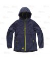 Chaqueta Softshell acolchado bicolor, con capucha