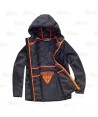 Chaqueta Softshell acolchado bicolor, con capucha
