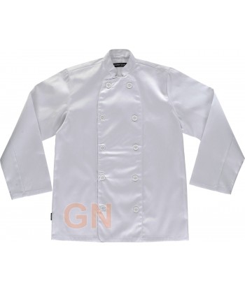 Chaqueta de cocina unisex de manga larga blanca