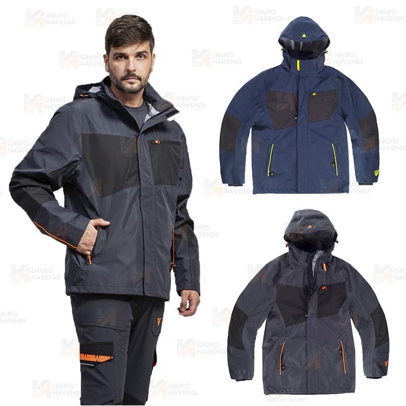 Chaqueta laboral con membrana impermeable y capucha