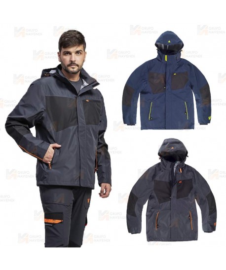 Chaqueta laboral con membrana impermeable y capucha