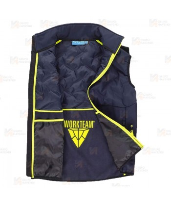 Chaleco laboral acolchado combinado con tejido Softshell