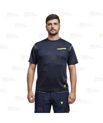 Camiseta laboral combinada con tejido altamente transpirable