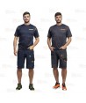 Pantalón bermuda laboral multibolsillos con tejido elástico