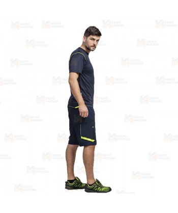 Pantalón bermuda laboral multibolsillos con tejido elástico